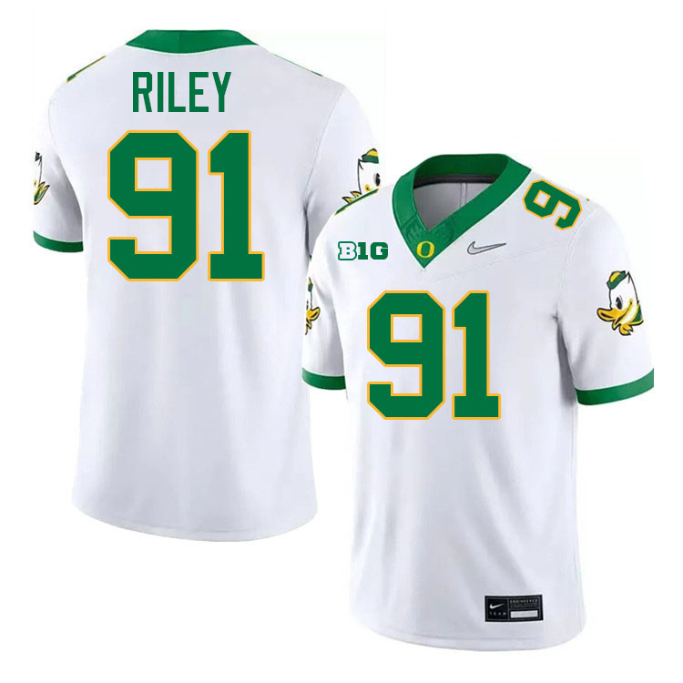 Jordon Riley Oregon Jersey,Oregon Ducks Football Uniforms Youth-White 2024